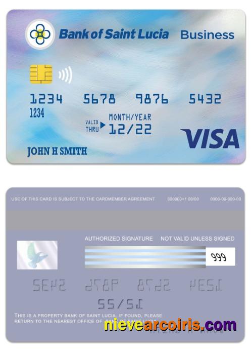 Saint Lucia Bank of Saint Lucia visa business card